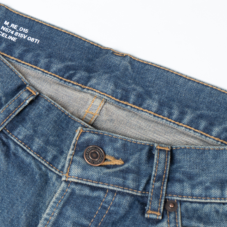 CELINE  Blue Straight-Leg Denim Jeans with Solid Color and Button Closure. 2N574815V-08TI 圖 6