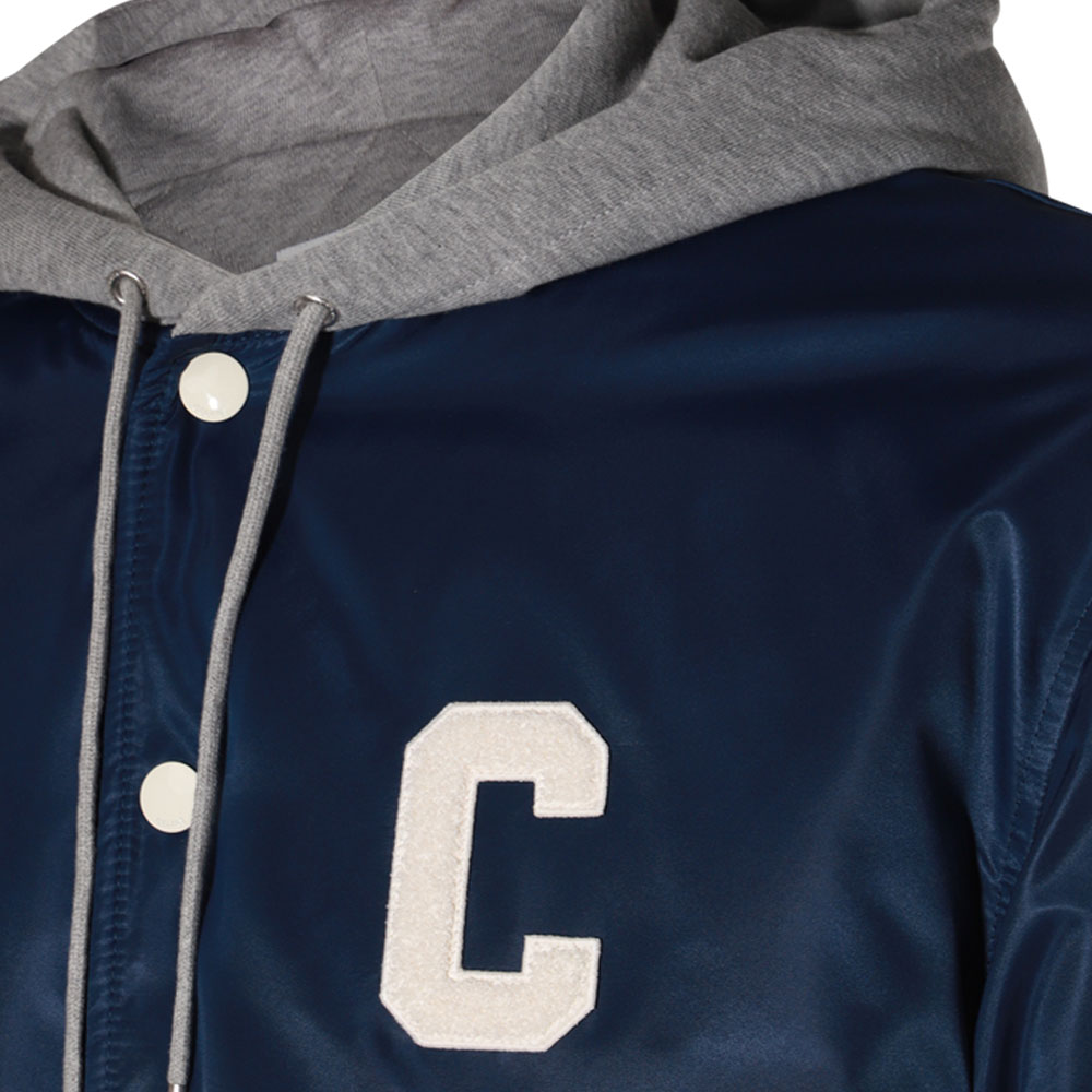 Details for CELINE Jaket Hoodie Biru Striped dengan Cetak Huruf dan Kancing. 2W15A227R-07MR