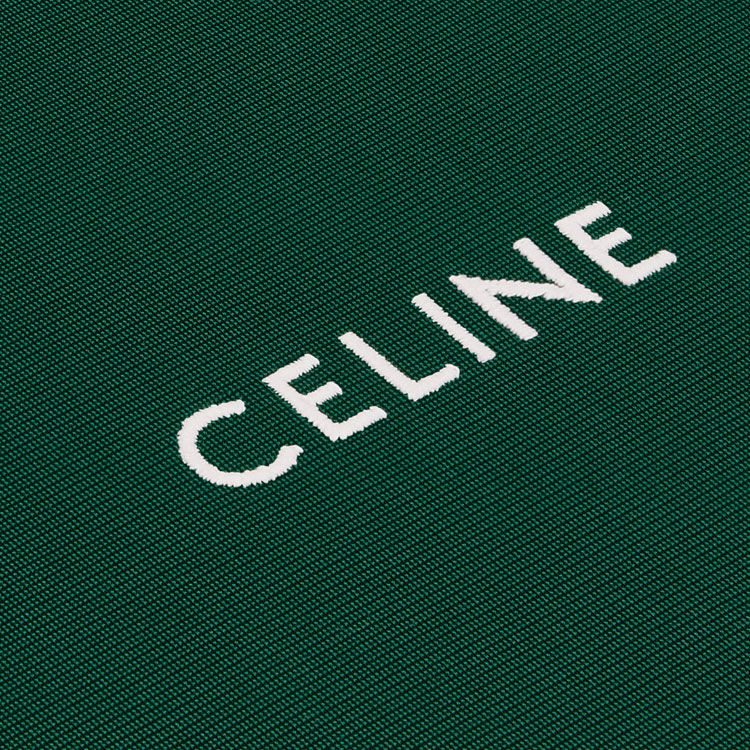 Shop CELINE 瓶綠色條紋拉鍊Logo印花休閒外套. 2Y99E859W-55VZ