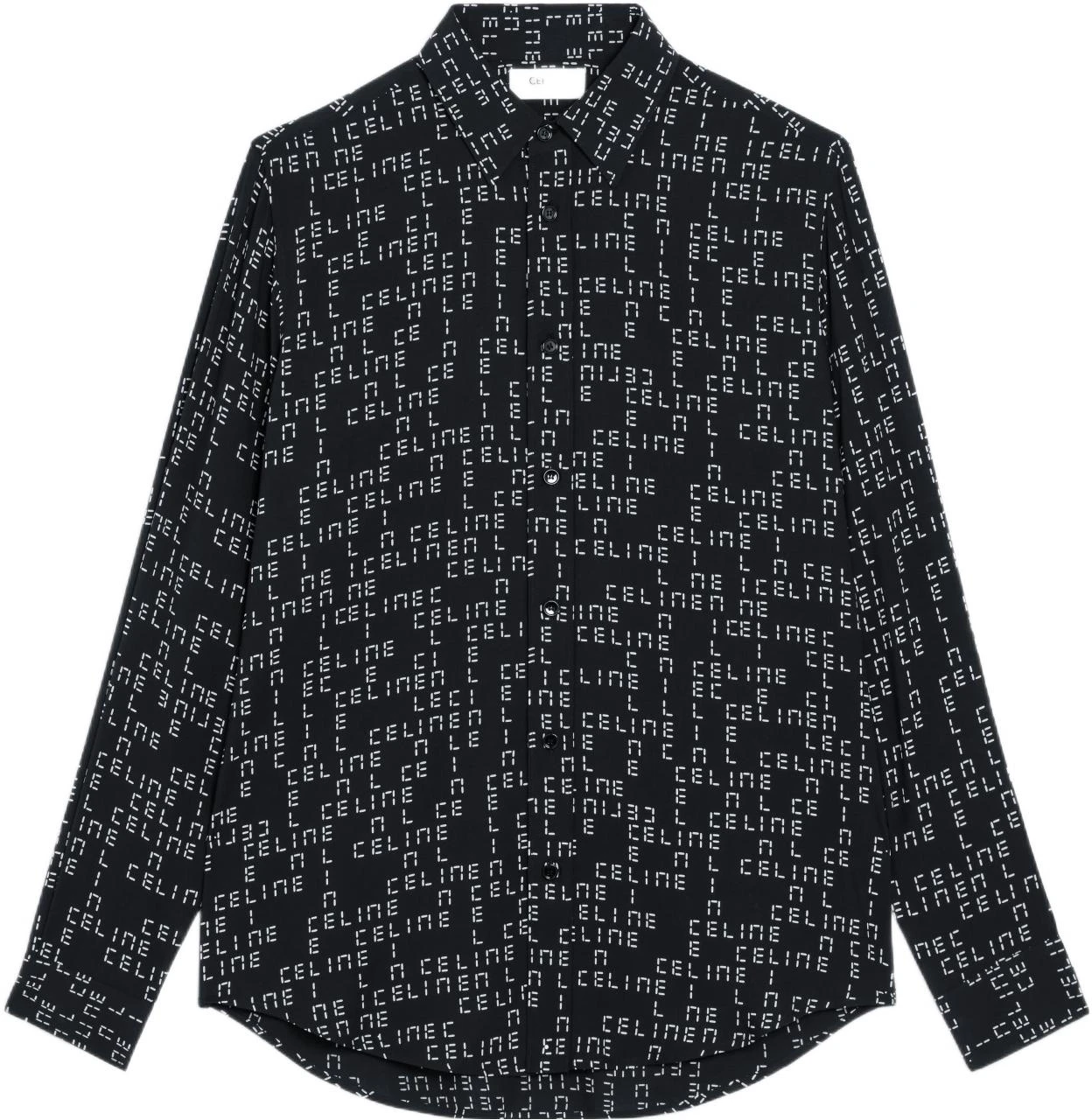 celine-boy-doll-digital-print-black-long-sleeve-slim-fit-shirt-2-c813977-n-38-ce