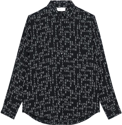 CELINE Boy Doll Digital Print Black Long Sleeve Slim Fit Shirt. 2C813977N-38CE Buy CELINE Boy Doll Digital Print Black Long Sleeve Slim Fit Shirt. 2C813977N-38CE