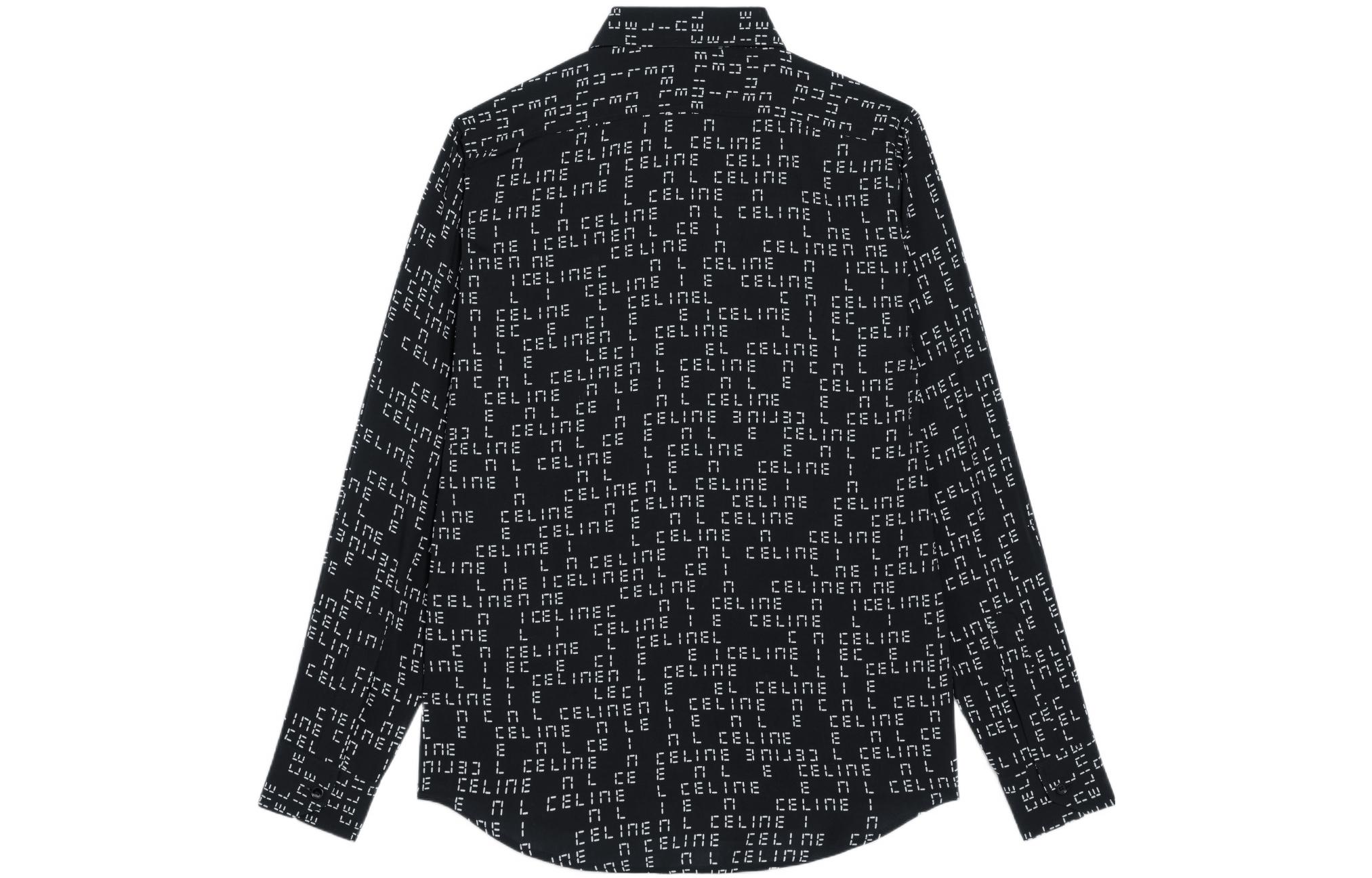 Lookbook CELINE Baju Slim Fit Lengan Panjang Hitam Cetakan Digital Boy Doll. 2C813977N-38CE