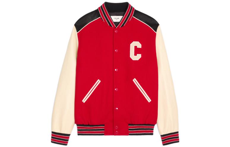 CELINE  BOY DOLL FW22 Logo Color Block Single-Breasted Jacket Red. 2V56D896C-27ED