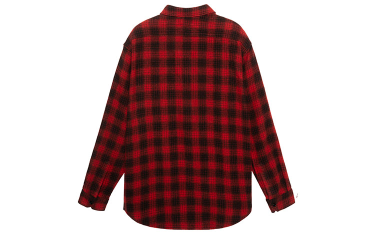 Lookbook CELINE 男孩娃娃格紋寬鬆長袖襯衫 紅色 2C574017F-27RB