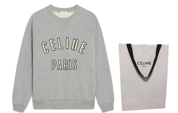Shop CELINE Kasual Alphabet Crewneck Sweatshirt - Kelabu 2Y28D670Q-09HA