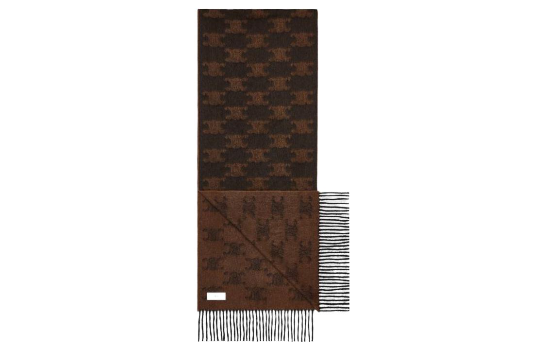 CELINE  Cozy Fashion Casual Brown Knit Scarf. 2AWU4254U-38TO
