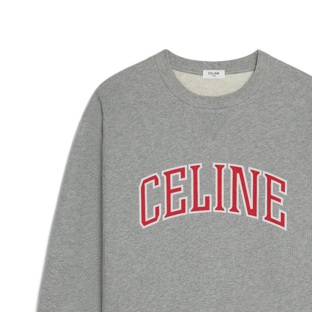 Sizing 셀린느 레터 로고 프린트 긴팔 크루넥 스웨트셔츠. 2Y74F670Q-09UY