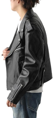 CELINE Dysfunctional Bauhaus Black Leather Jacket with Belt Decor. 2EE31280D-38NO Cheap CELINE Dysfunctional Bauhaus Black Leather Jacket with Belt Decor. 2EE31280D-38NO