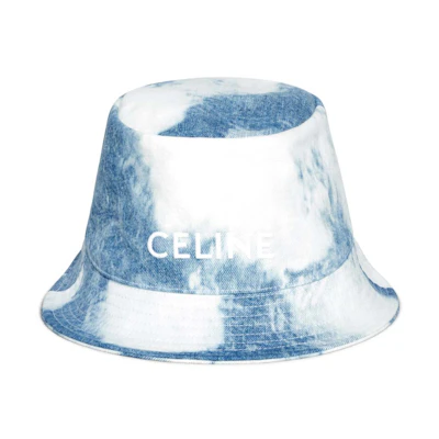 CELINE Embroidered Logo Cotton Fashion Bucket Hat. 2AUO4866M-07EA