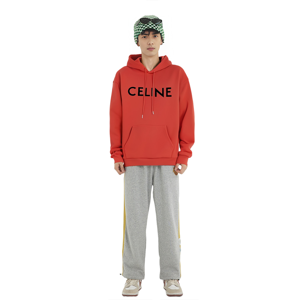 CELINE  FW22 Boy Doll Logo Oversized Fleece Hoodie Red 2Y321670Q-27SM 圖 4
