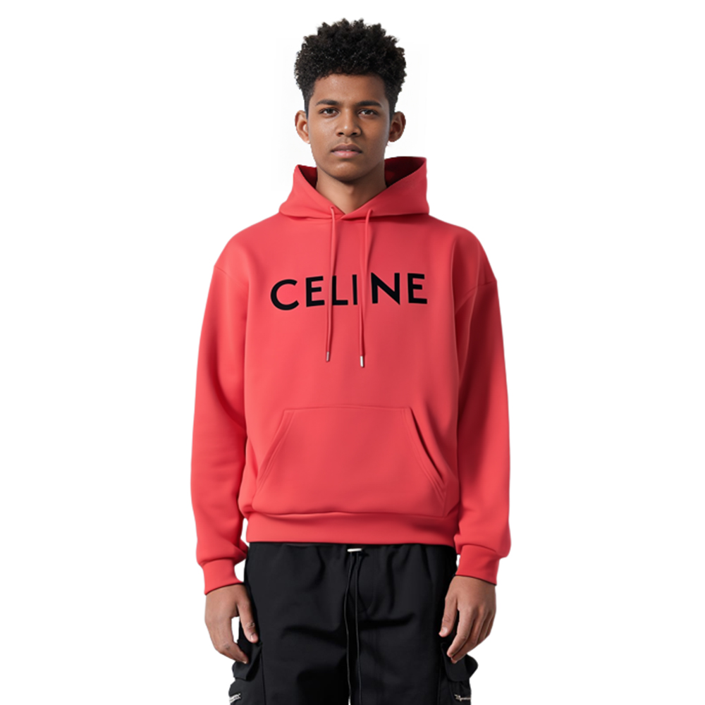 CELINE  FW22 Boy Doll Logo Oversized Fleece Hoodie Red 2Y321670Q-27SM 圖 5