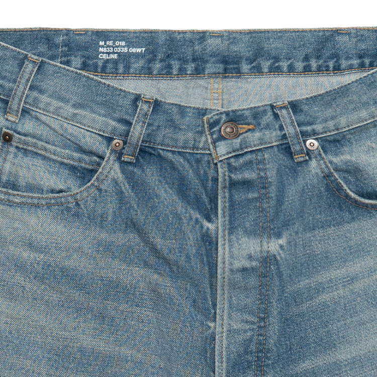 Details for CELINE FW22 Jeans Biru Poket Lurus Distressed 2N833033S-08WT