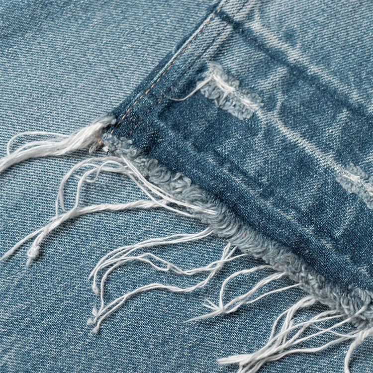 Cheap CELINE FW22 Jeans Biru Poket Lurus Distressed 2N833033S-08WT