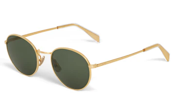 CELINE Gold Round Metal Frame Sunglasses with Logo on Temples CONF-4S100CMEB-35SG CELINE Gold Round Metal Frame Sunglasses with Logo on Temples CONF-4S100CMEB-35SG