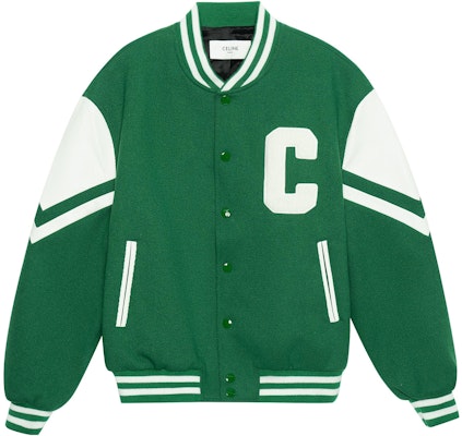 CELINE Green Letter Patch Baseball Jacket. 2V58N896C-30GG Buy CELINE Green Letter Patch Baseball Jacket. 2V58N896C-30GG