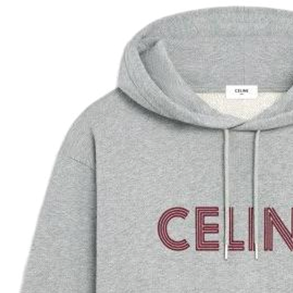 Cheap 셀린 그레이 레터 프린트 풀오버 스웻셔츠. 2Y65D670Q-09BA