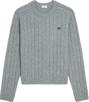 セリーヌ グレー 丸首 刺繍入り カジュアル 長袖セーター 2AD4G362W-09GR Order セリーヌ グレー 丸首 刺繍入り カジュアル 長袖セーター 2AD4G362W-09GR