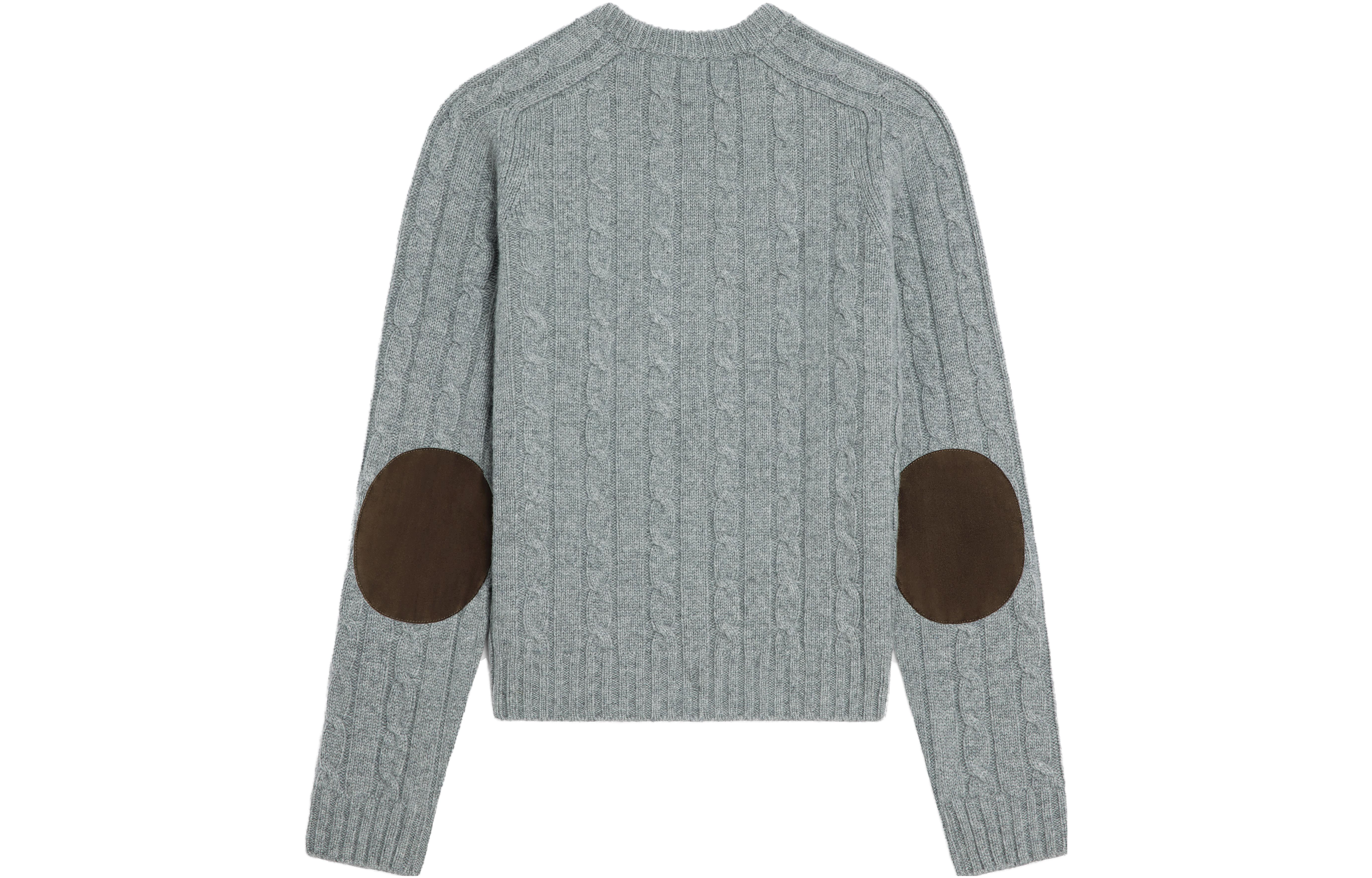 Lookbook セリーヌ グレー 丸首 刺繍入り カジュアル 長袖セーター 2AD4G362W-09GR