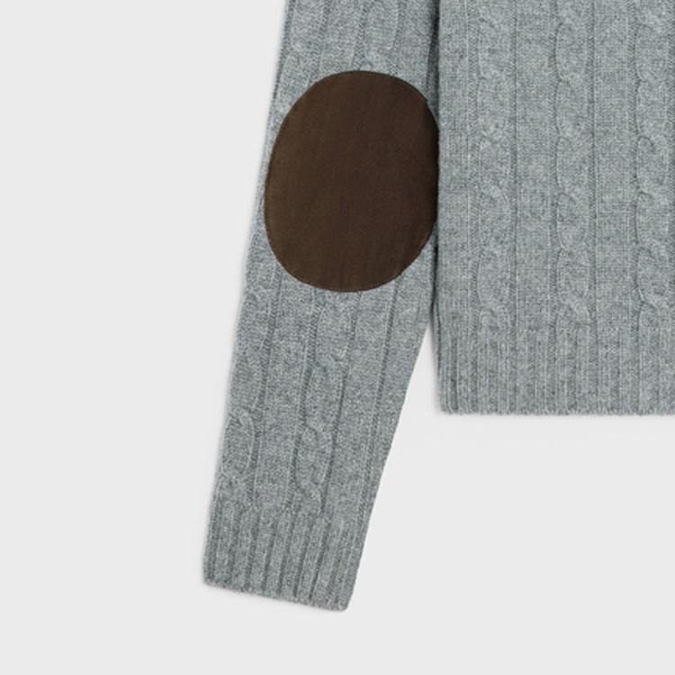 Purchase セリーヌ グレー 丸首 刺繍入り カジュアル 長袖セーター 2AD4G362W-09GR