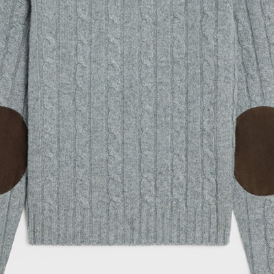 セリーヌ グレー 丸首 刺繍入り カジュアル 長袖セーター 2AD4G362W-09GR Sizing セリーヌ グレー 丸首 刺繍入り カジュアル 長袖セーター 2AD4G362W-09GR