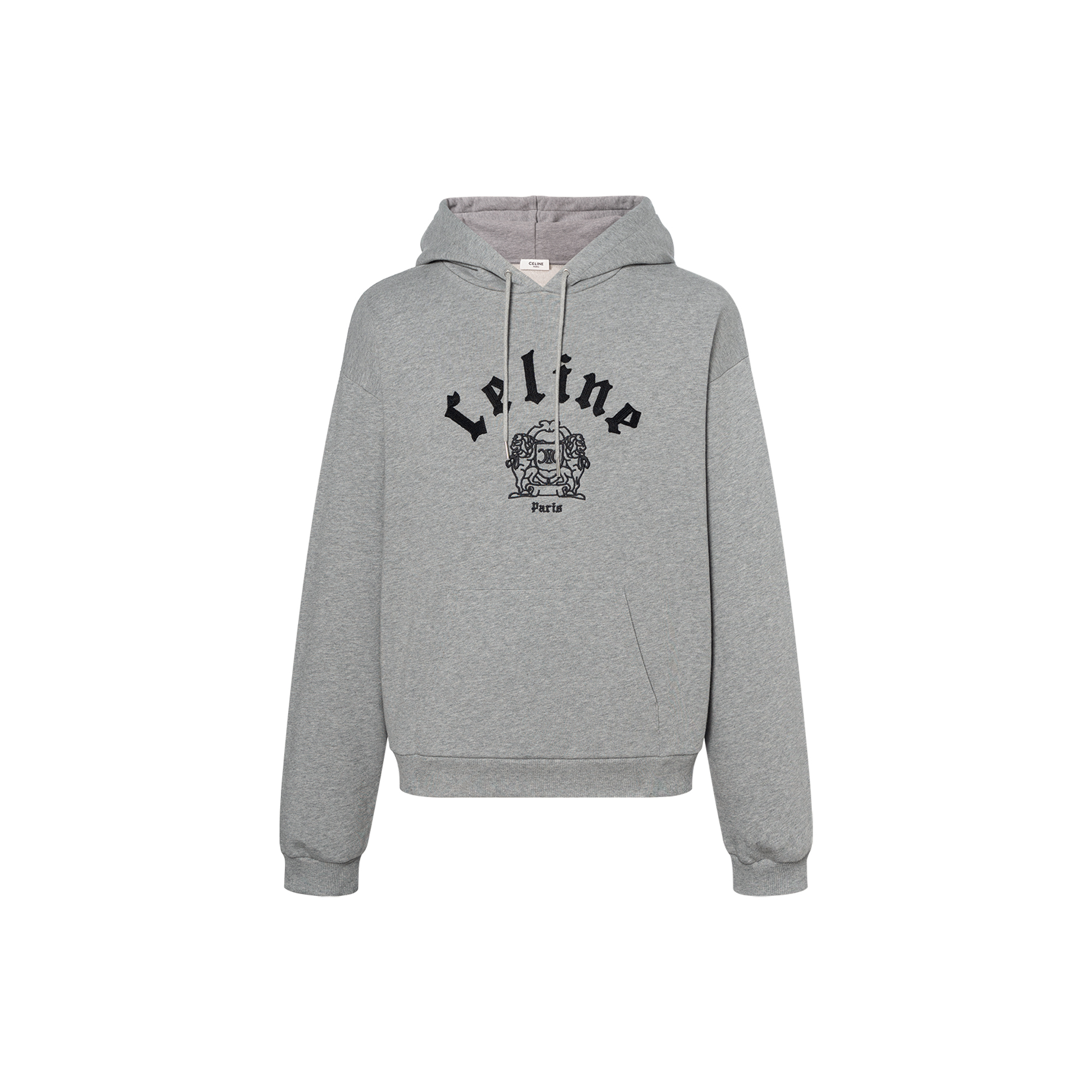 CELINE  Hoodie with Letter Logo in Dark Gray. RY08M670Q-08BQ