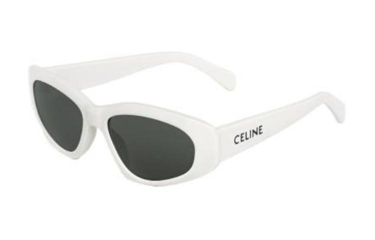 Order CELINE Cermin Mata Putih Acetate Tidak Sekata dengan Logo Temple. 4S279CPLB01BC