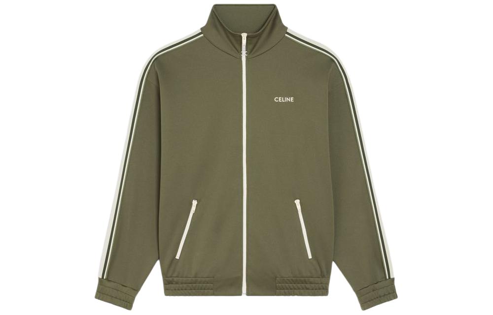 CELINE  Khaki Letter Embroidered Logo Zip Jacket. 2Y490121O-02KK 圖 2