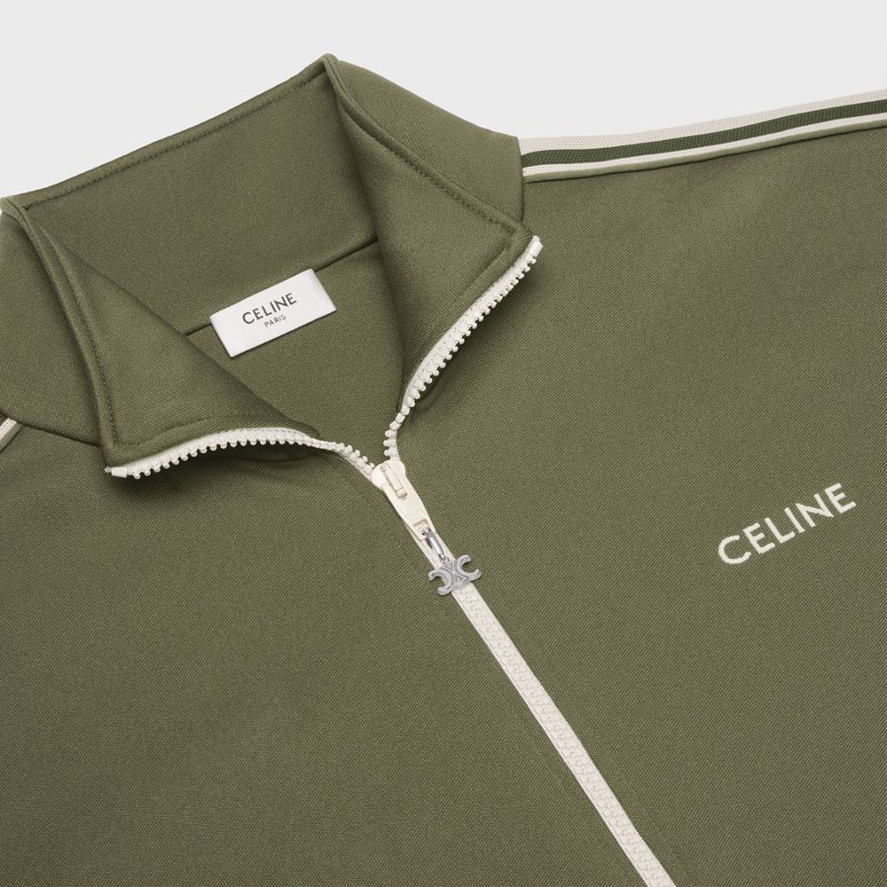 CELINE  Khaki Letter Embroidered Logo Zip Jacket. 2Y490121O-02KK 圖 4