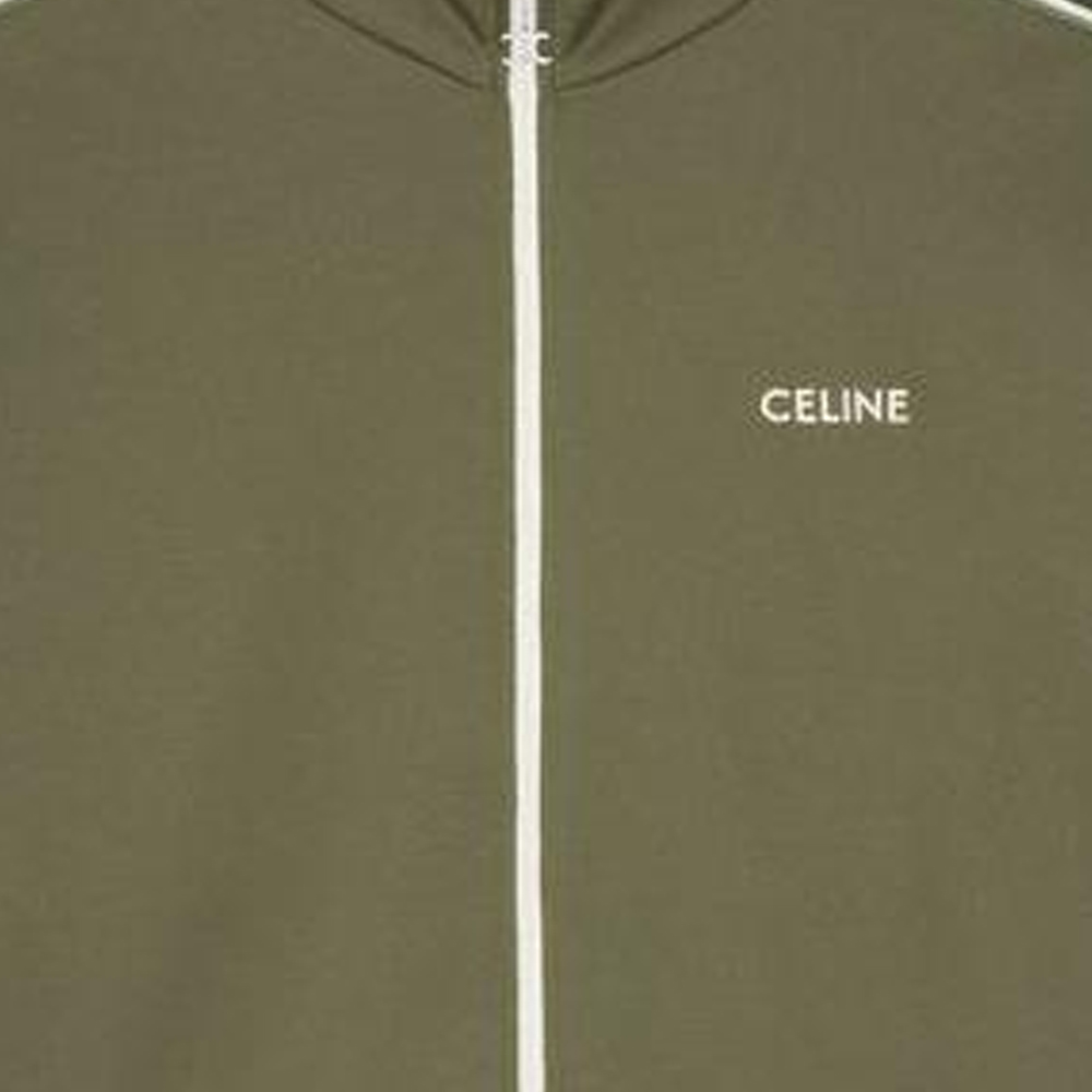CELINE  Khaki Letter Embroidered Logo Zip Jacket. 2Y490121O-02KK 圖 6
