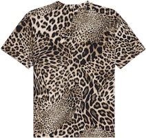 CELINE Kaos Coklat Motif Leopard Leher Bulat Gaya Kasual. 2X681311W-19LW Lookbook CELINE Kaos Coklat Motif Leopard Leher Bulat Gaya Kasual. 2X681311W-19LW