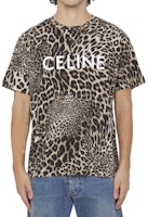 CELINE Kaos Coklat Motif Leopard Leher Bulat Gaya Kasual. 2X681311W-19LW Shop CELINE Kaos Coklat Motif Leopard Leher Bulat Gaya Kasual. 2X681311W-19LW