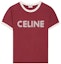 Order CELINE 字母印花酒红色圆领T恤。 2X49I671Q-28RF