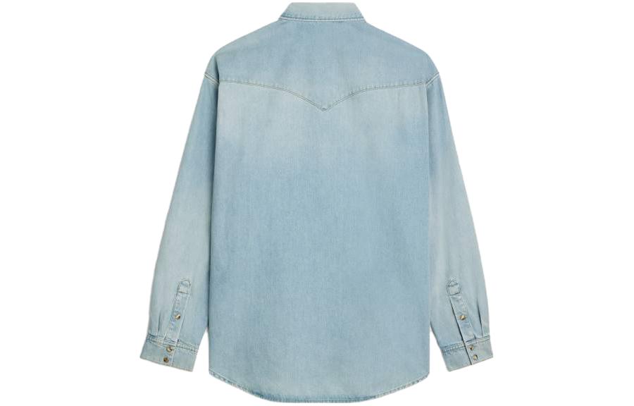 Lookbook CELINE  Light Blue Solid Color Long Sleeve Button-Up Shirt. 2T303361U08YK