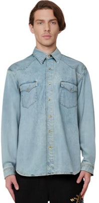 CELINE Light Blue Solid Color Long Sleeve Button-Up Shirt. 2T303361U08YK Purchase CELINE Light Blue Solid Color Long Sleeve Button-Up Shirt. 2T303361U08YK