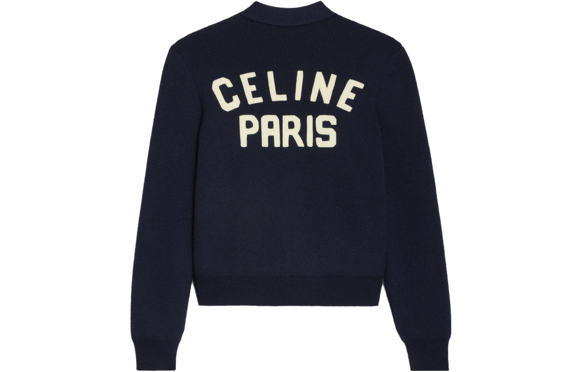 Lookbook CELINE  Logo Pattern Knit Cardigan Long Sleeve Casual Sweater. 2AD9O830I-07MR
