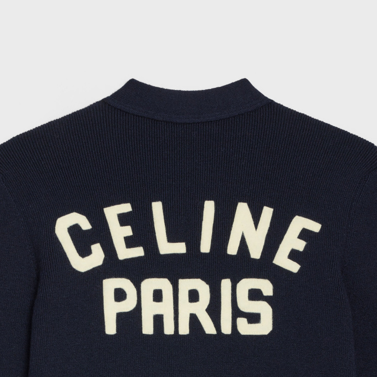 Sizing CELINE  Logo Pattern Knit Cardigan Long Sleeve Casual Sweater. 2AD9O830I-07MR