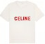 Order CELINE Logo Print Crew Neck Short Sleeve T-Shirt - White 2X15M671Q-01OR