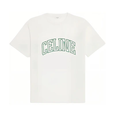 CELINE Logo Print Crewneck T-Shirt - Off White. 2X60L671Q-01UZ