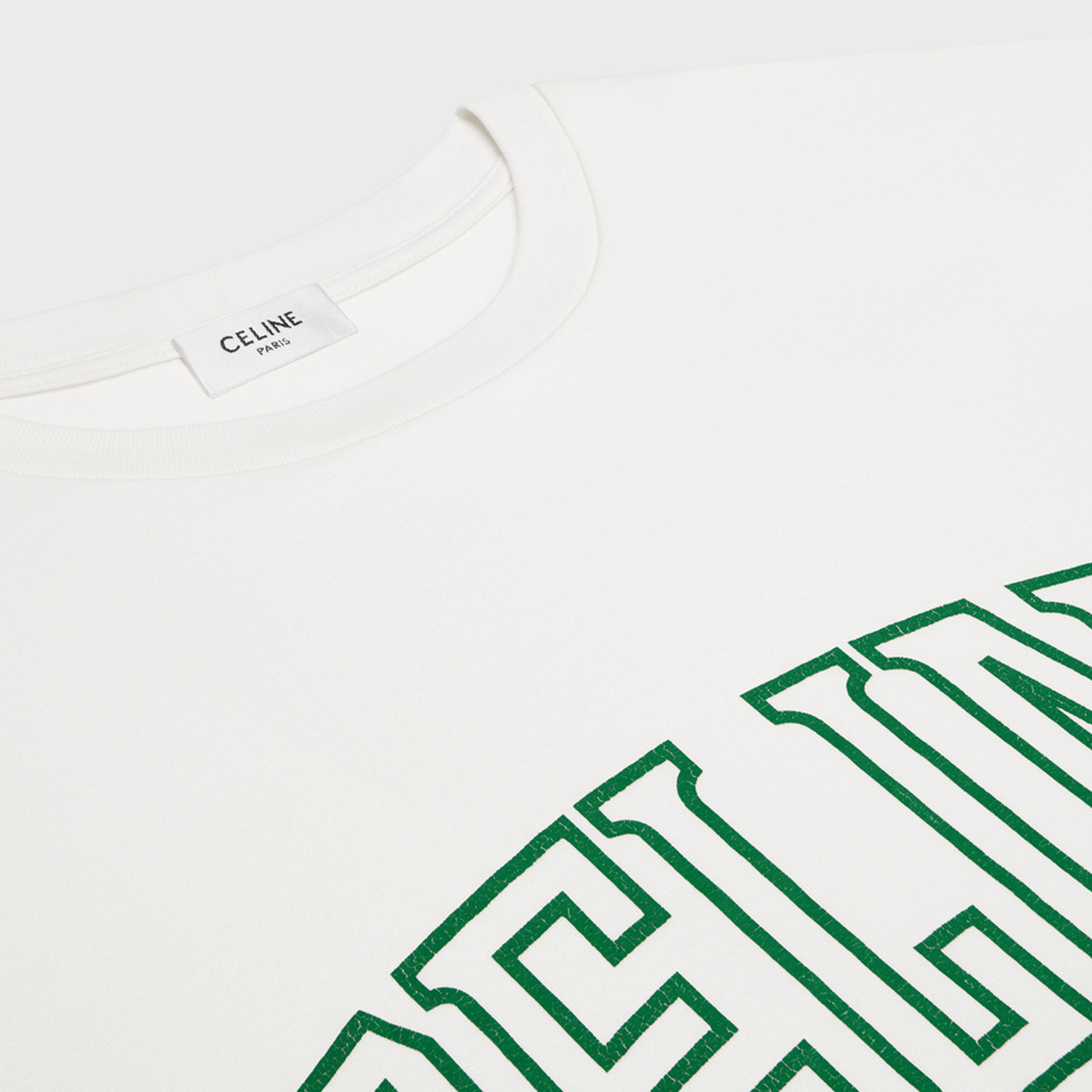 CELINE  Logo Print Crewneck T-Shirt - Off White. 2X60L671Q-01UZ 圖 4