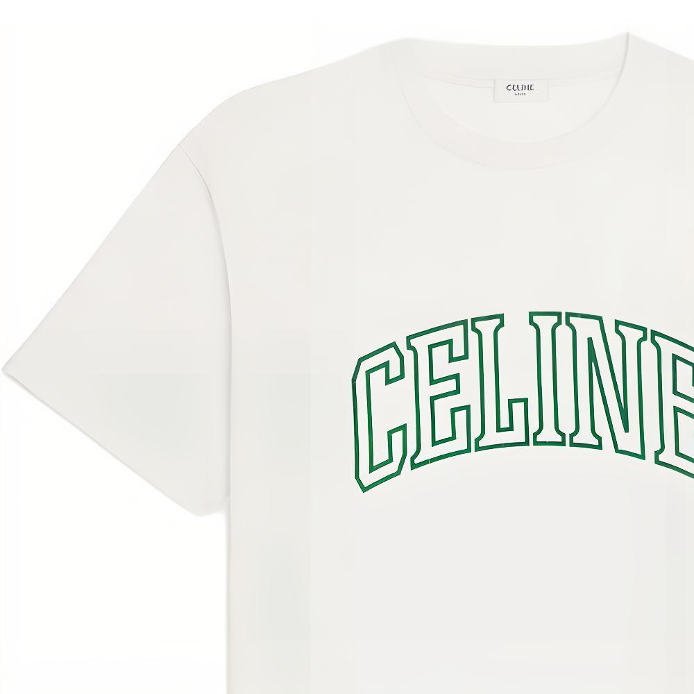 CELINE  Logo Print Crewneck T-Shirt - Off White. 2X60L671Q-01UZ 圖 6