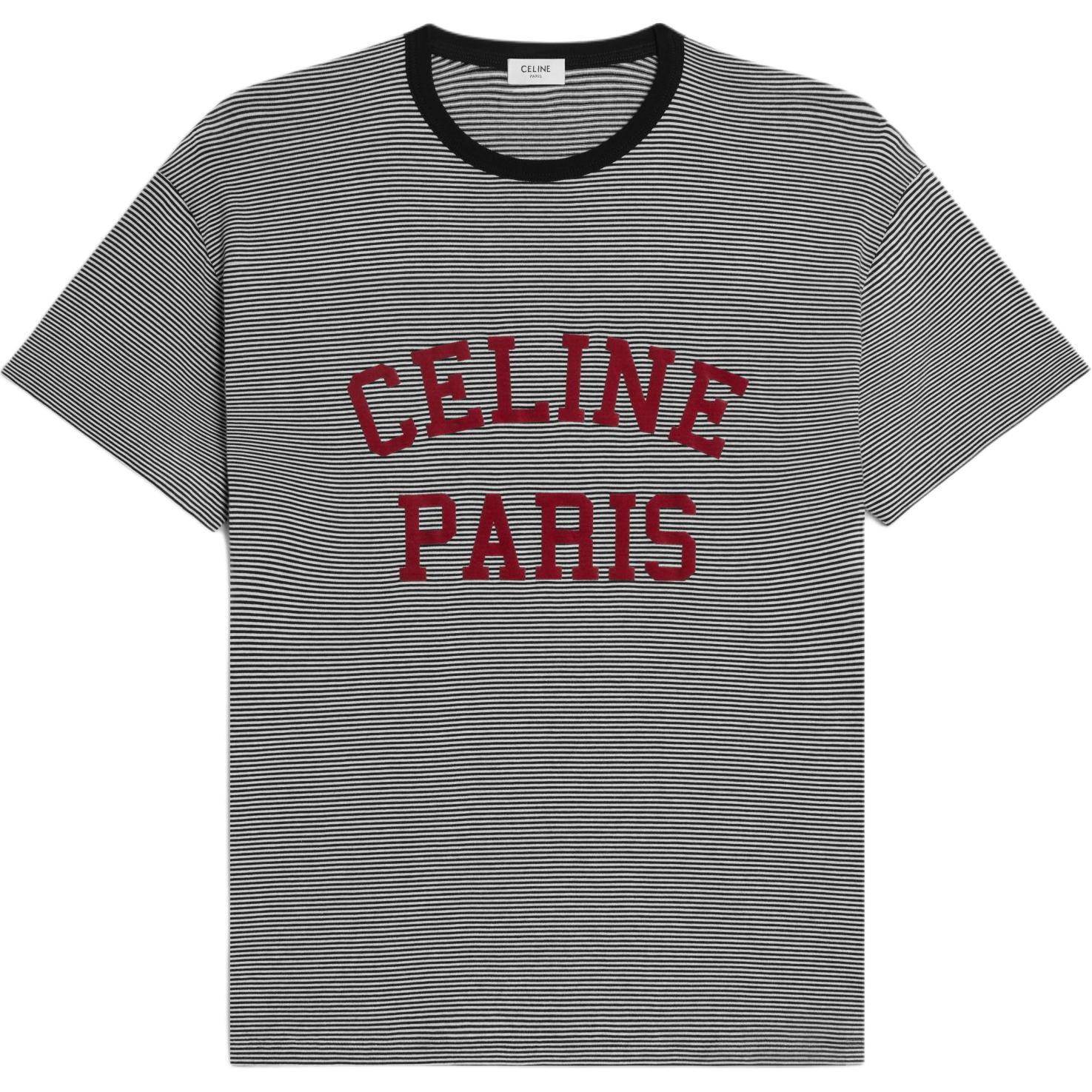 CELINE  Logo Stripe Crewneck T-Shirt Grey 2X45M878Y-01AE 圖 2