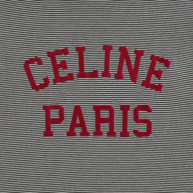 CELINE  Logo Stripe Crewneck T-Shirt Grey 2X45M878Y-01AE 圖 4