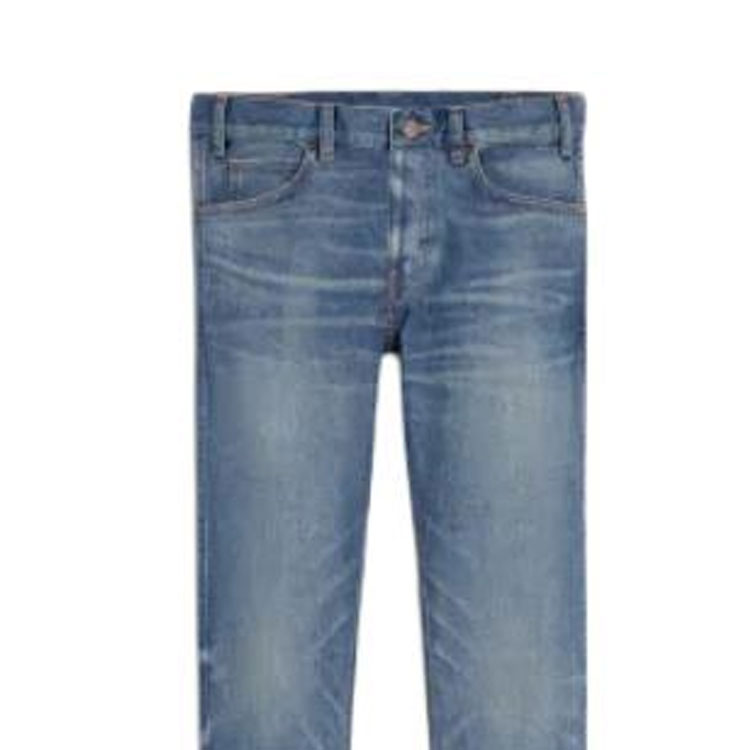 CELINE  Low-Rise Slim-Fit Washed Blue Jeans with Side Zipper Pockets. 2N120640E-07UW 圖 3