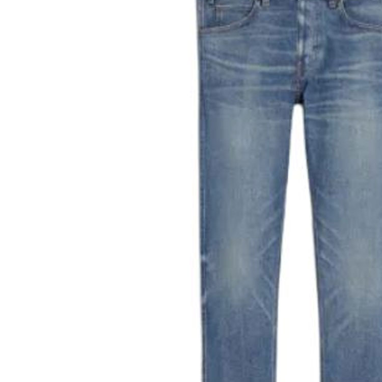 CELINE  Low-Rise Slim-Fit Washed Blue Jeans with Side Zipper Pockets. 2N120640E-07UW 圖 4