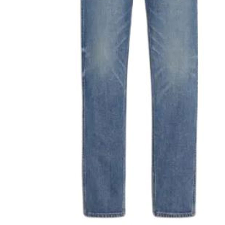 CELINE  Low-Rise Slim-Fit Washed Blue Jeans with Side Zipper Pockets. 2N120640E-07UW 圖 5