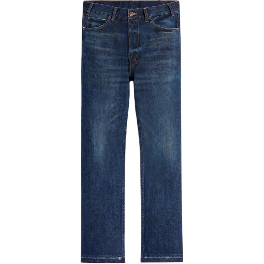 CELINE  Low Waist Button Loose Jeans in Solid Indigo. 2N785787D-07ID