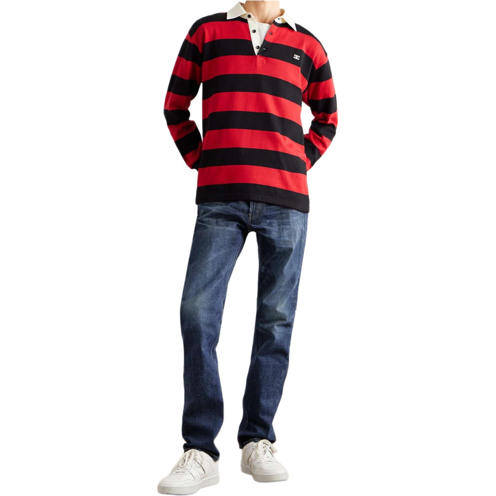 Lookbook CELINE 低腰紐扣寬松牛仔褲 經典靛藍色 2N785787D-07ID