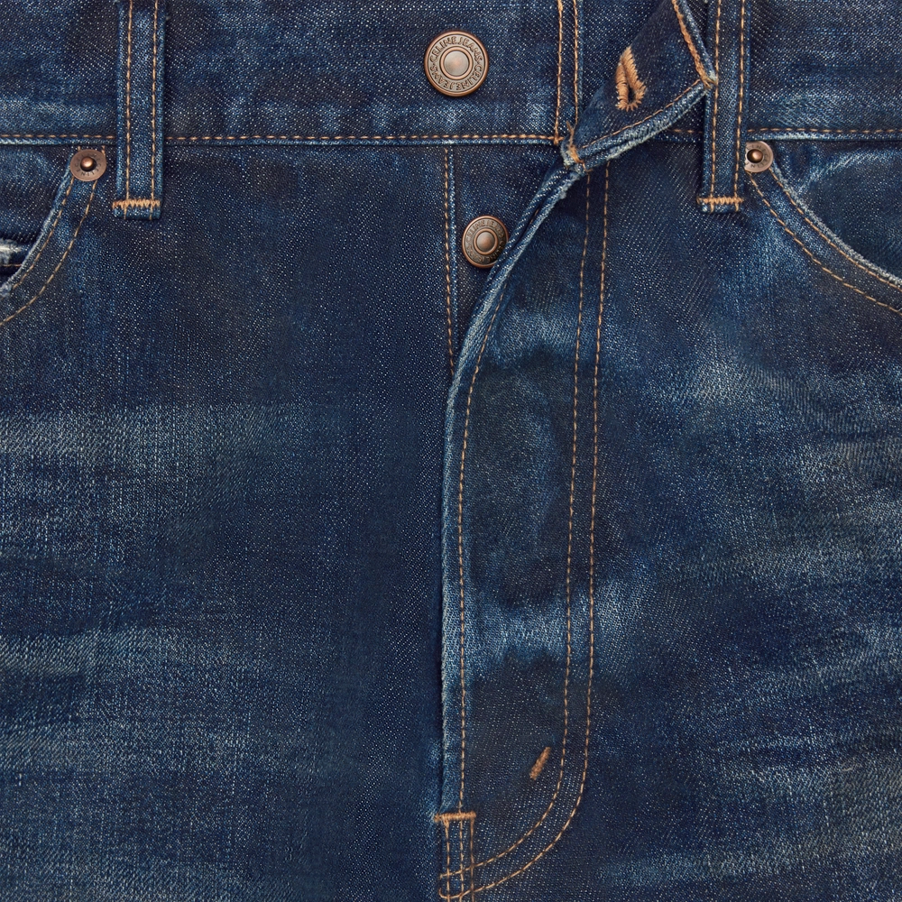 Details for CELINE 低腰紐扣寬松牛仔褲 經典靛藍色 2N785787D-07ID