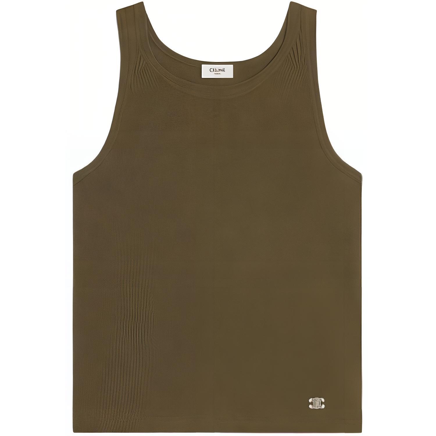 CELINE  Olive Green Sleeveless Pullover Tank Top. 2X365322T-02KF