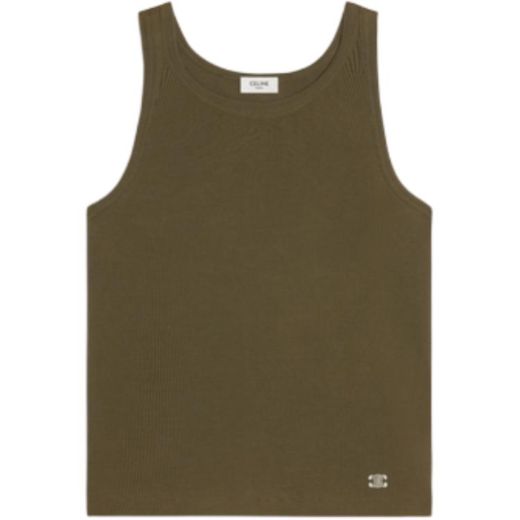Order CELINE 橄欖綠無袖針織背心上衣. 2X365322T-02KF